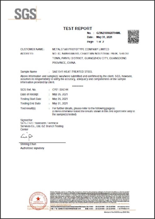 Guangzhou Metalstar Prototype Co., Ltd. quality control 3
